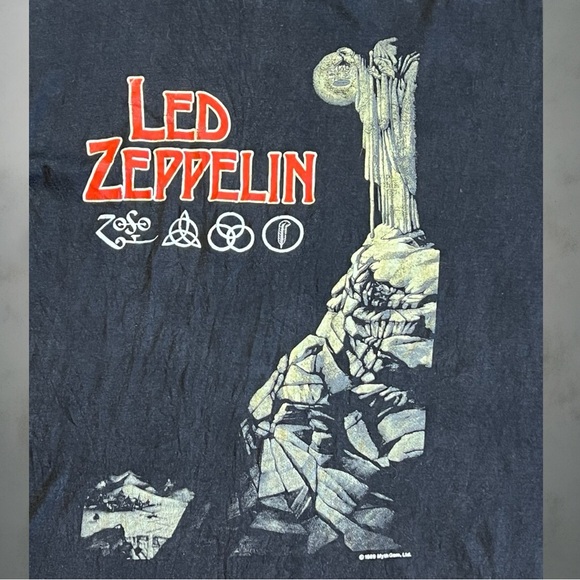 1989 LED ZEPPELIN Hermit Stairway To Heaven vintage large black double stitched - Picture 3 of 5